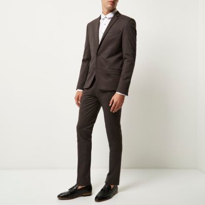 Grey flecked skinny suit jacket